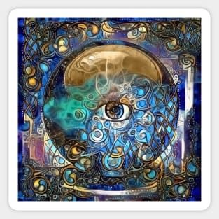 Crystal ball with all seeing eye Sticker